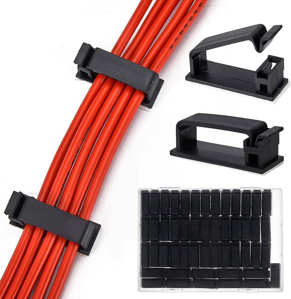 Cable Organizer & Clip Kit for Floor Cable Management
