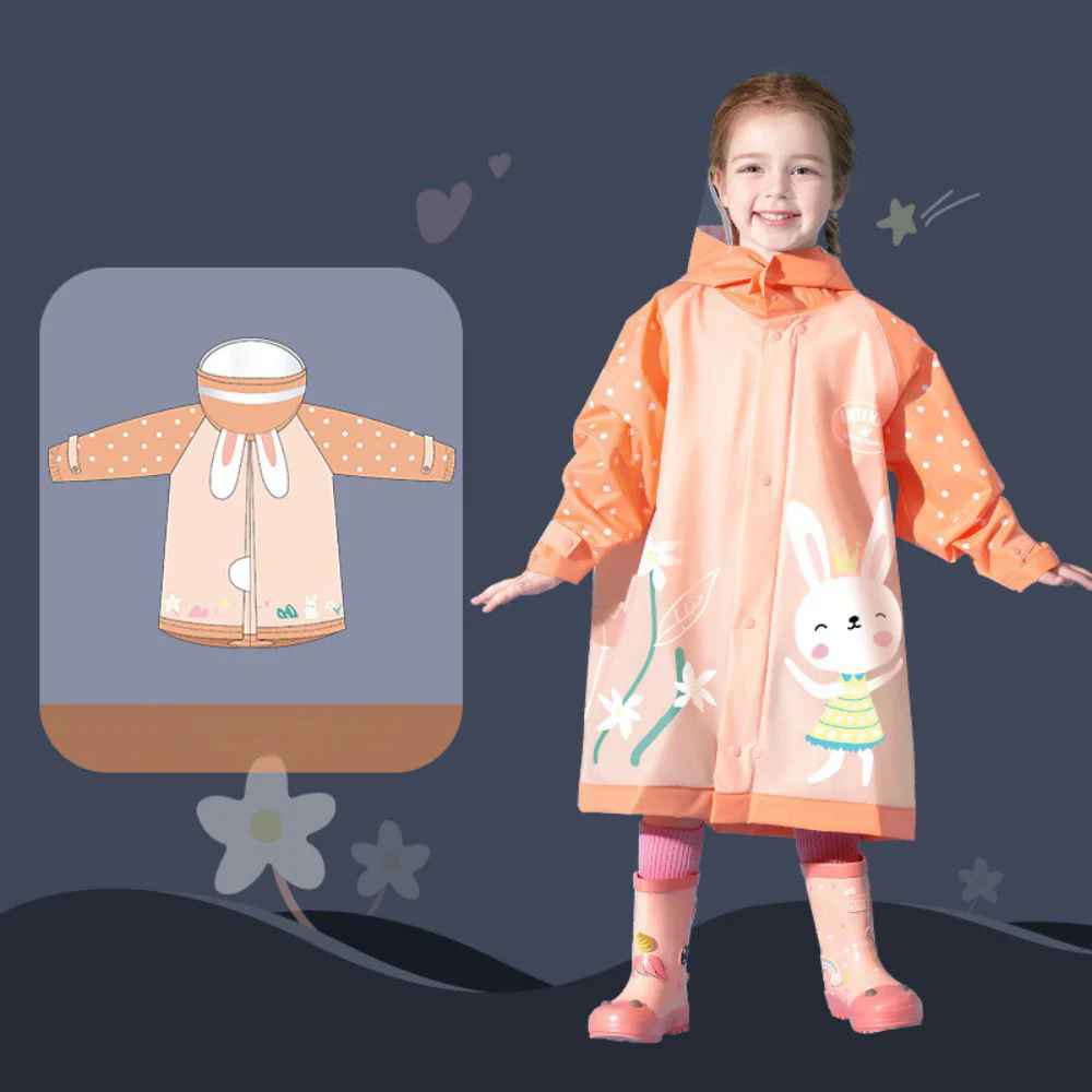 R for Rabbit Hooded Baby Raincoat