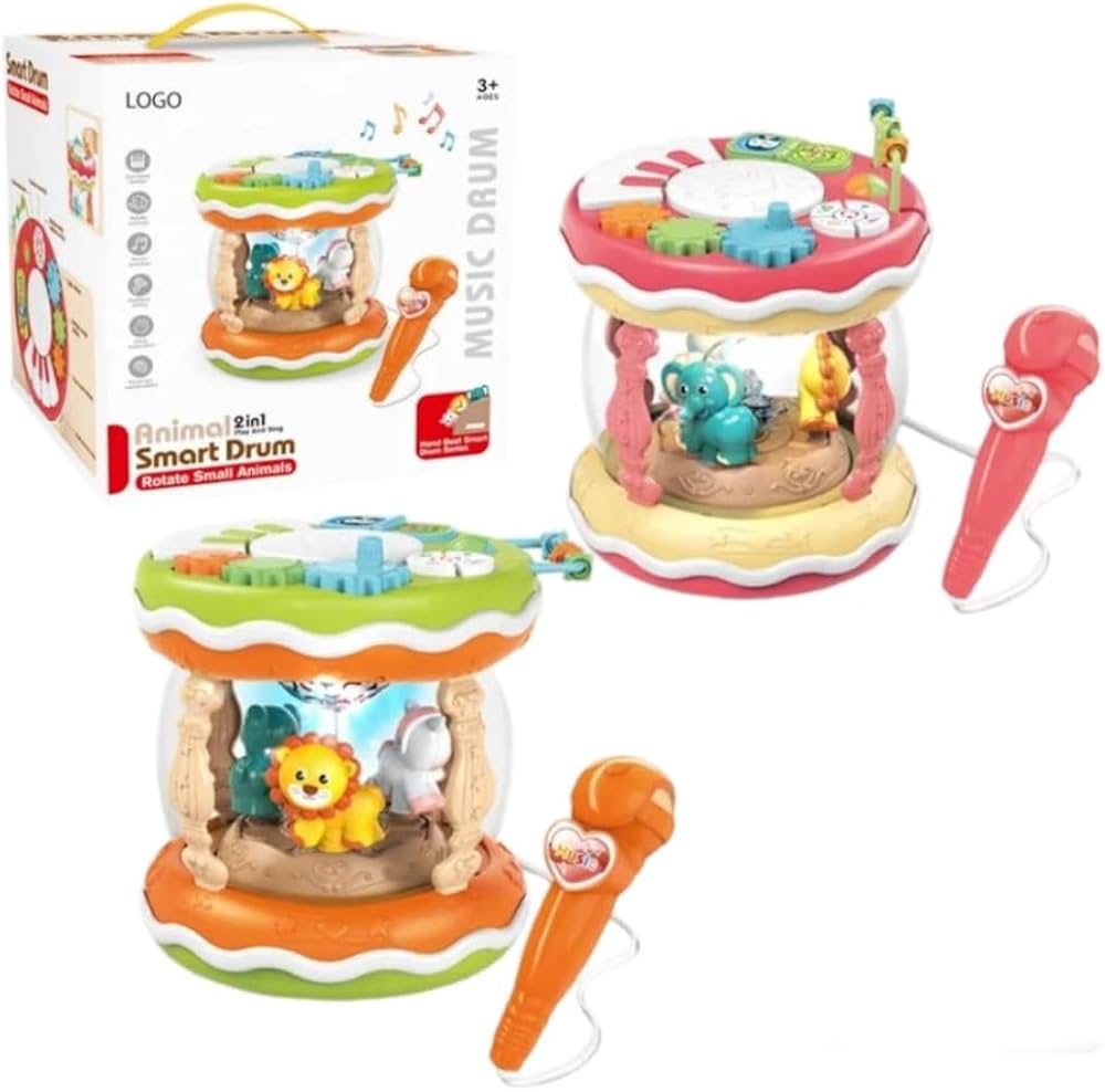 Little's Musical Drum with 2 Volume Modes Hindi Nursery Rhymes