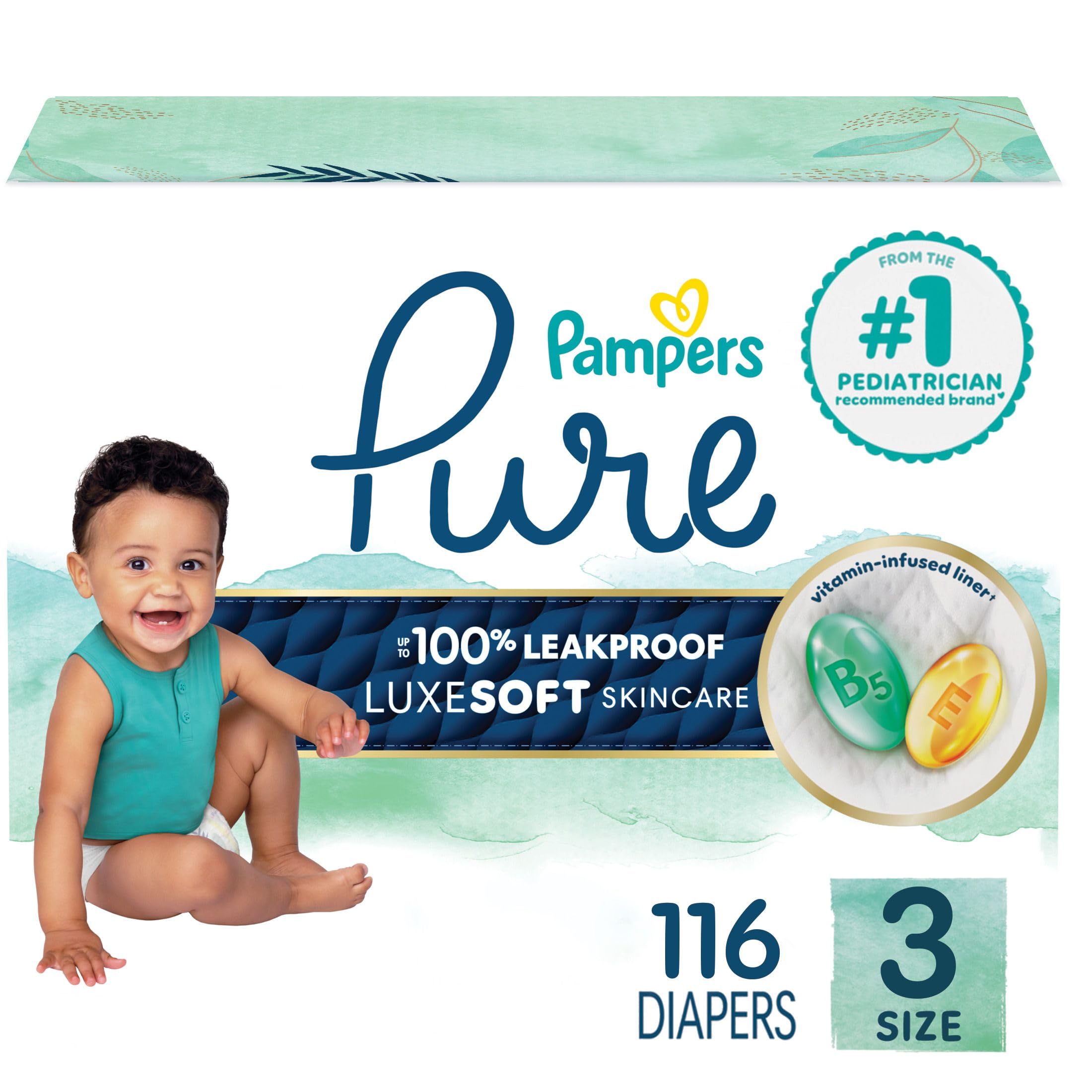 Pampers Pure Size 3 (6-11 kg) - 25 Diapers (Fragrance-Free)