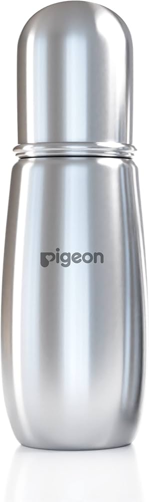 Pigeon Stainless Steel Baby Feeding Plate with Spoon