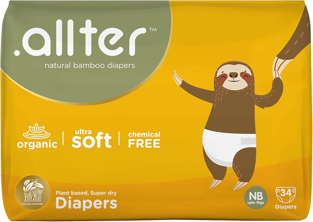 Allter Biodegradable Baby Diapers Size 1 Newborn (Pack of 40)