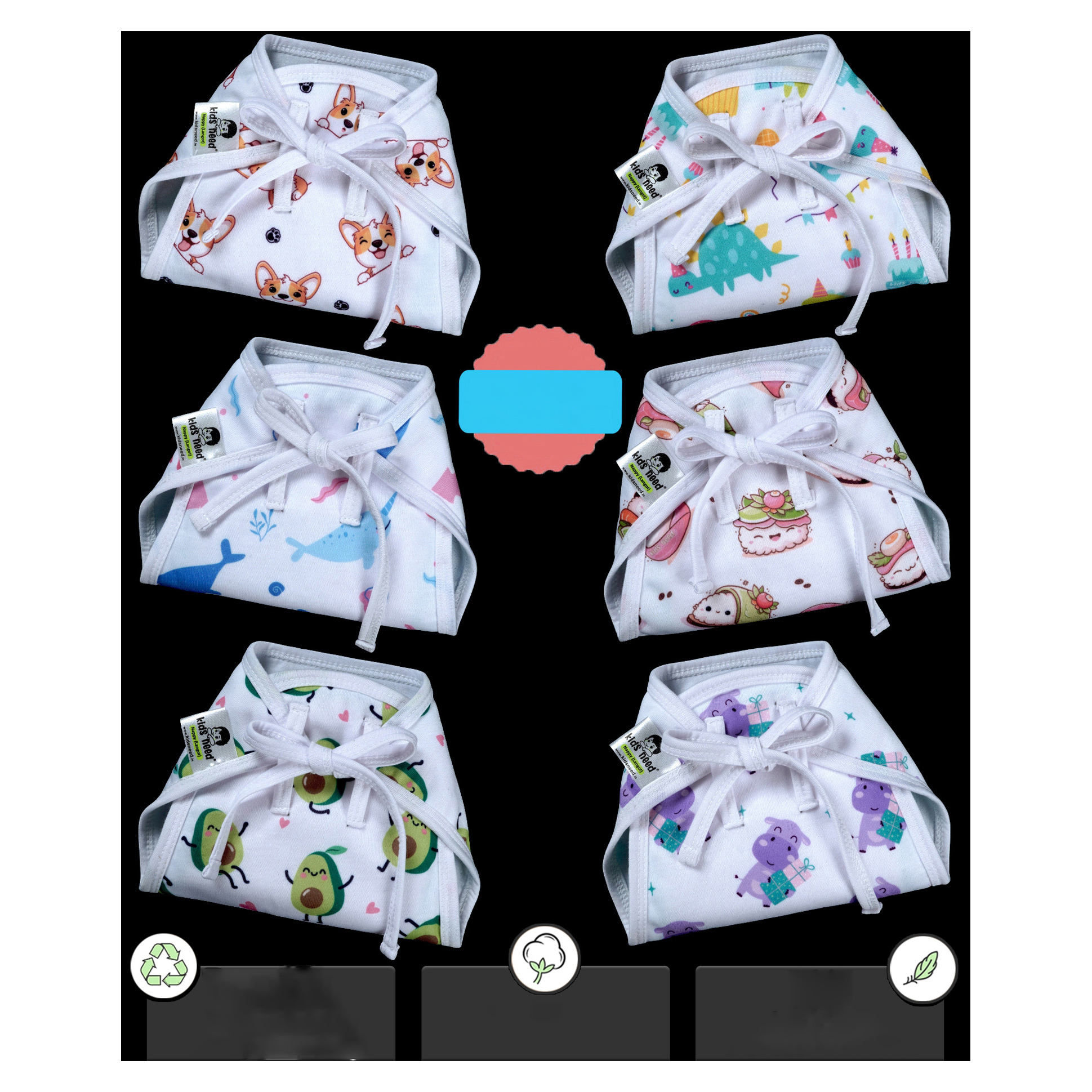 FirstCry Regular Baby Langot Set of 3 - Cotton Blend