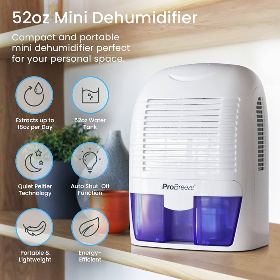Pro Breeze Compact Dehumidifier 2000ml (Nursery/Small Room)
