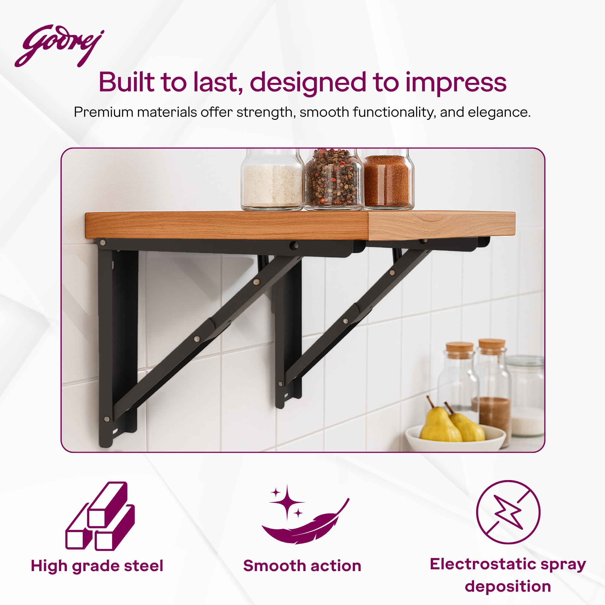 Godrej L-Bracket Furniture Anchoring Kit (Pack of 2)