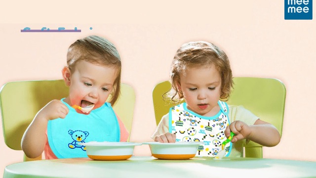Mee Mee Waterproof Silicone Baby Bib with Velcro Closure