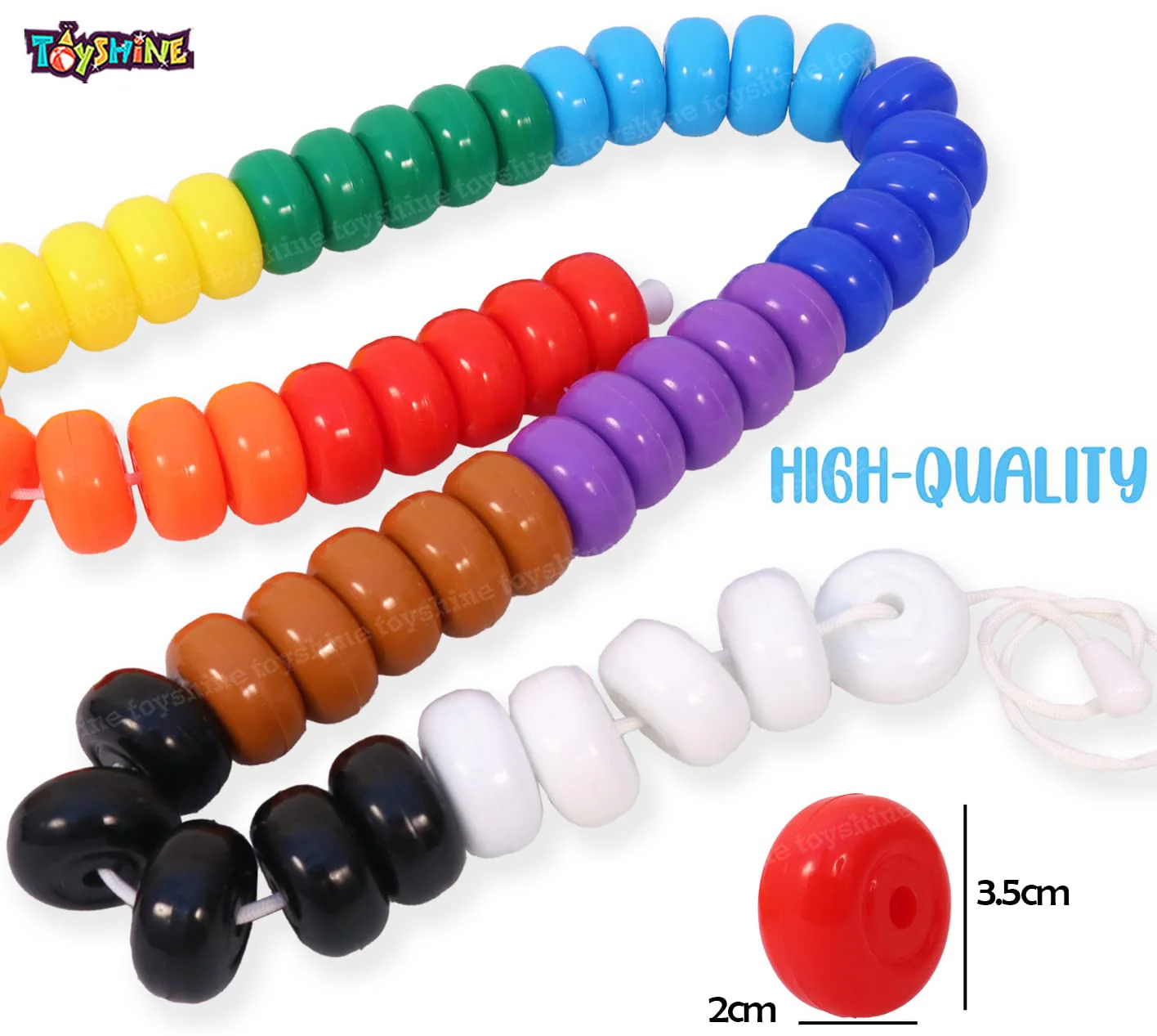 Toyshine Wooden Lacing Beads with String for Toddlers