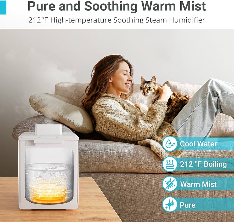Basic Warm Mist Room Humidifier with Humidity Meter