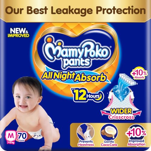 MamyPoko Pants Extra Absorb Diaper with Crisscross Sheet - M Size (76 Count)