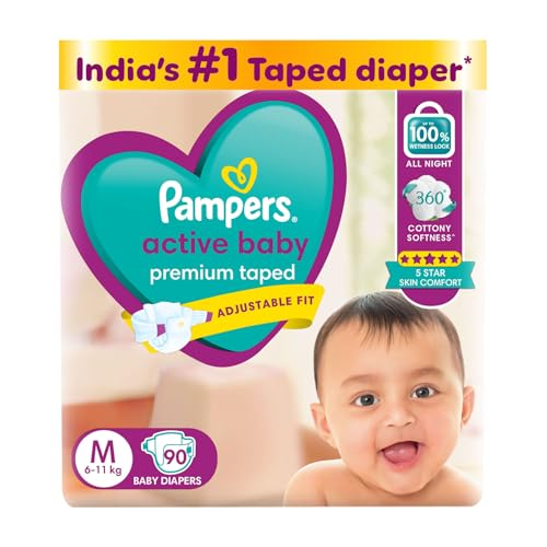 Pampers Active Baby Taped Diapers Size 4 (9-14 kg) - 68 Count