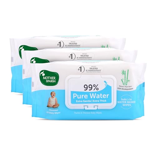 Mother Sparsh 99% Water Baby Wipes (Pack of 80)