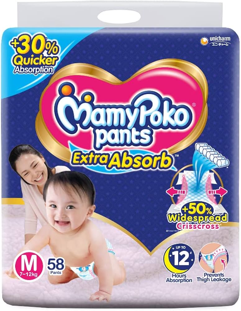 Mamy Poko Pants Medium (M) Size Diaper Pants, 56 pcs - Pack of 1