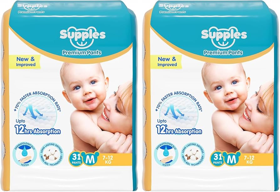 Supples Bamboo Diaper Pants Medium (M) - Pack of 52
