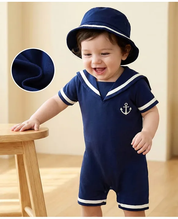 FirstCry Solid Romper for Baby Boys and Girls