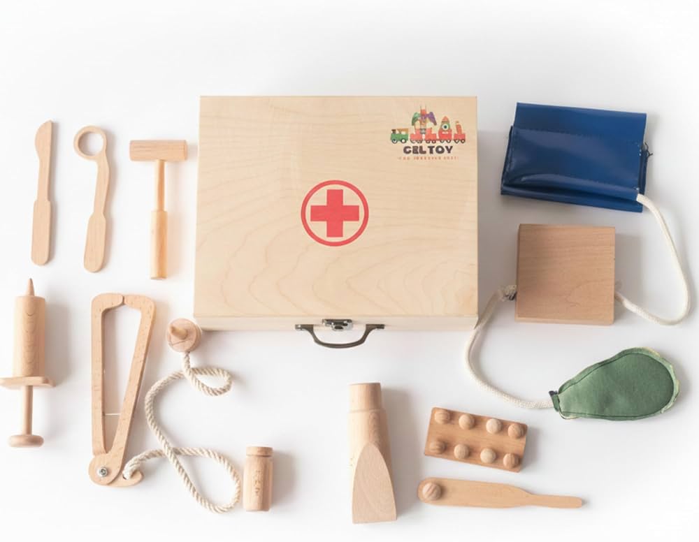 Wishkey Wooden Doctor Kit Set for Kids