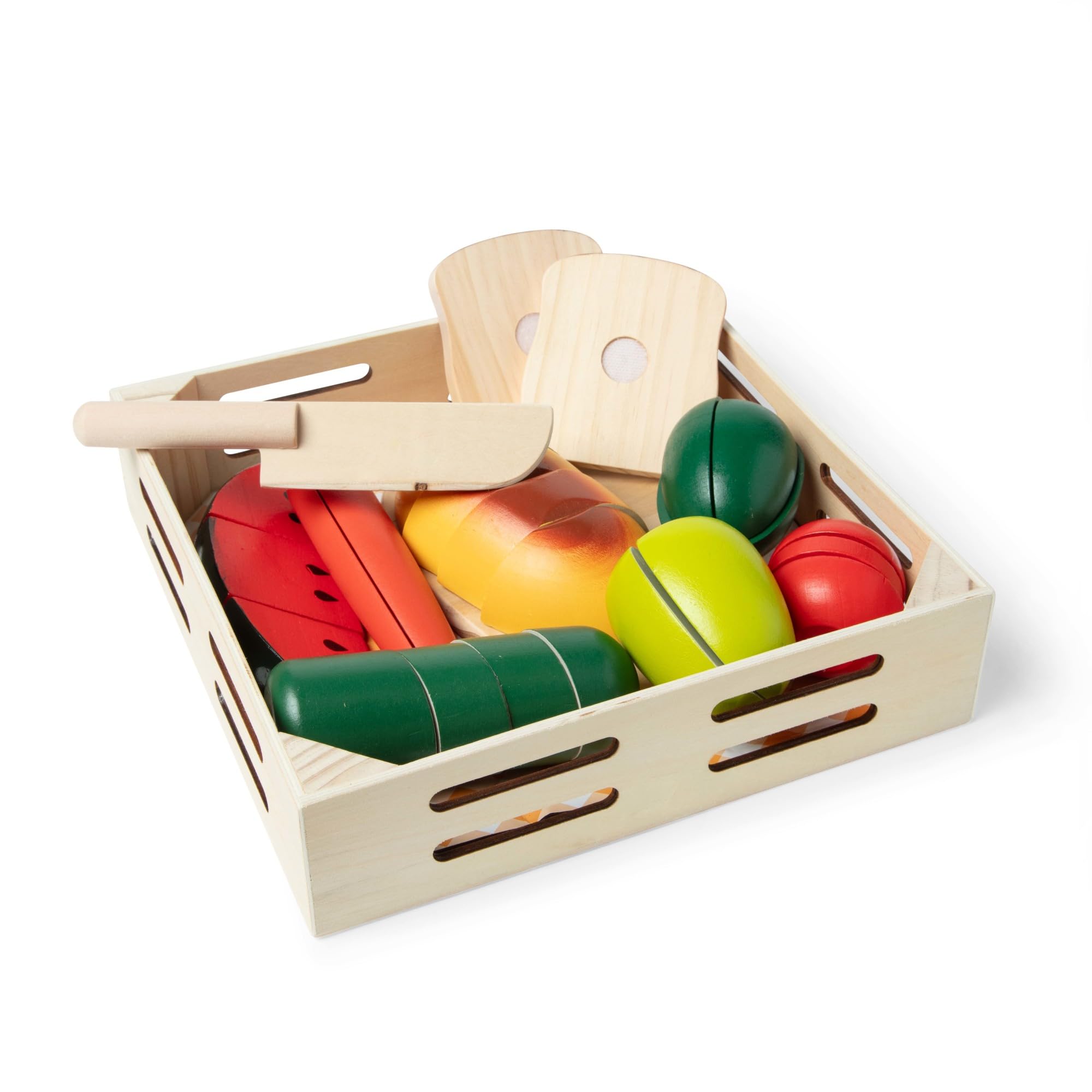 Wooden Play Food Set with Cutting Board (24 pieces)