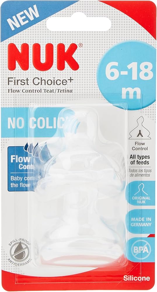 NUK First Choice+ Replacement Nipple Slow Flow Pack of 2