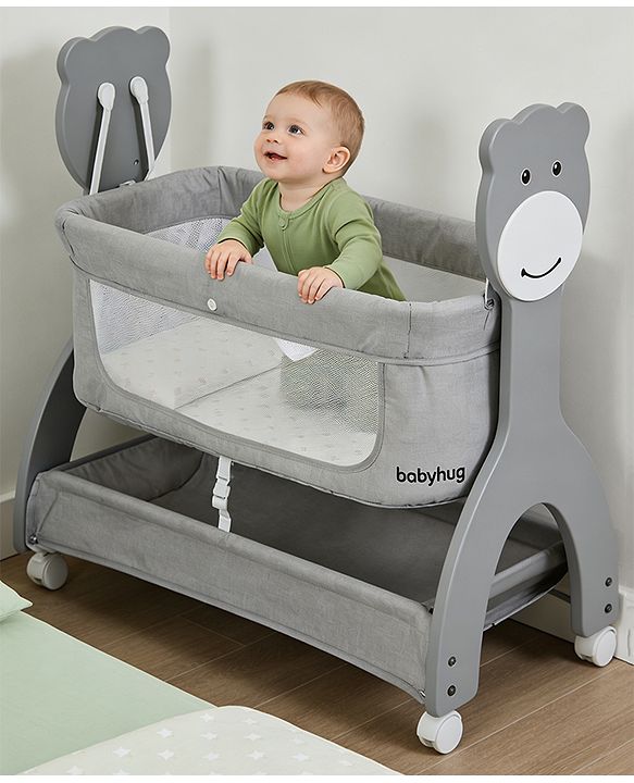 Babyhug Wooden Bedside Co-Sleeper Bassinet (Foldable)