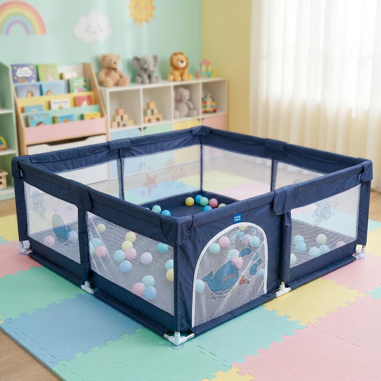 Mee Mee Deluxe Playpen with Storage Pockets