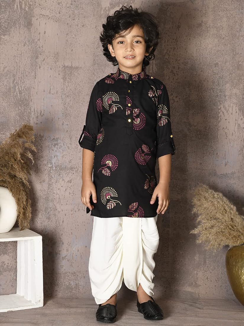 LilPicks Baby Boy Dhoti Kurta Set - Pure Cotton, Pre-Shrunk