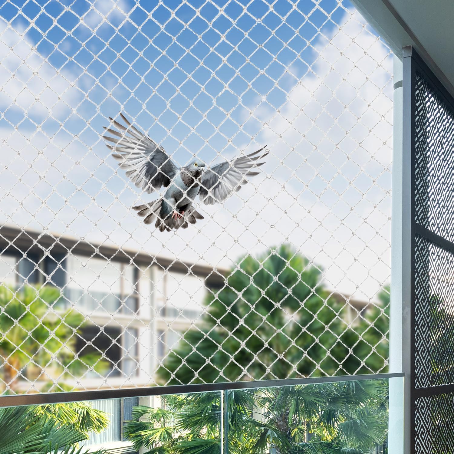 Kacey Safety Net for Balcony Window, Reinforced Edge with Mesh