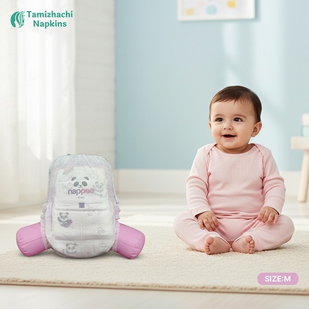 Nappy Premium Baby Diapers Size Medium (5-10 Kg) 30 Pieces