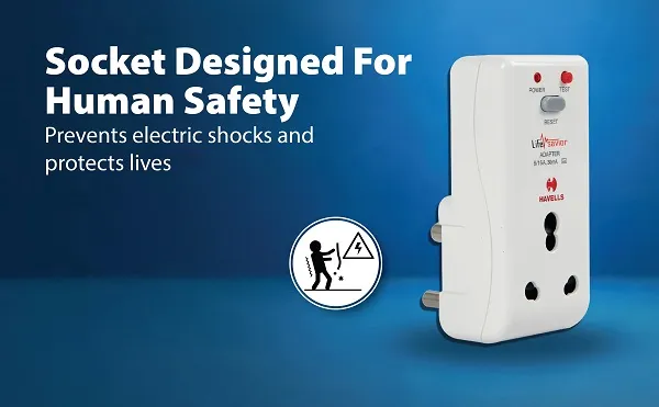 Havells Compact GFCI Adapter with LED Indicator (10A)