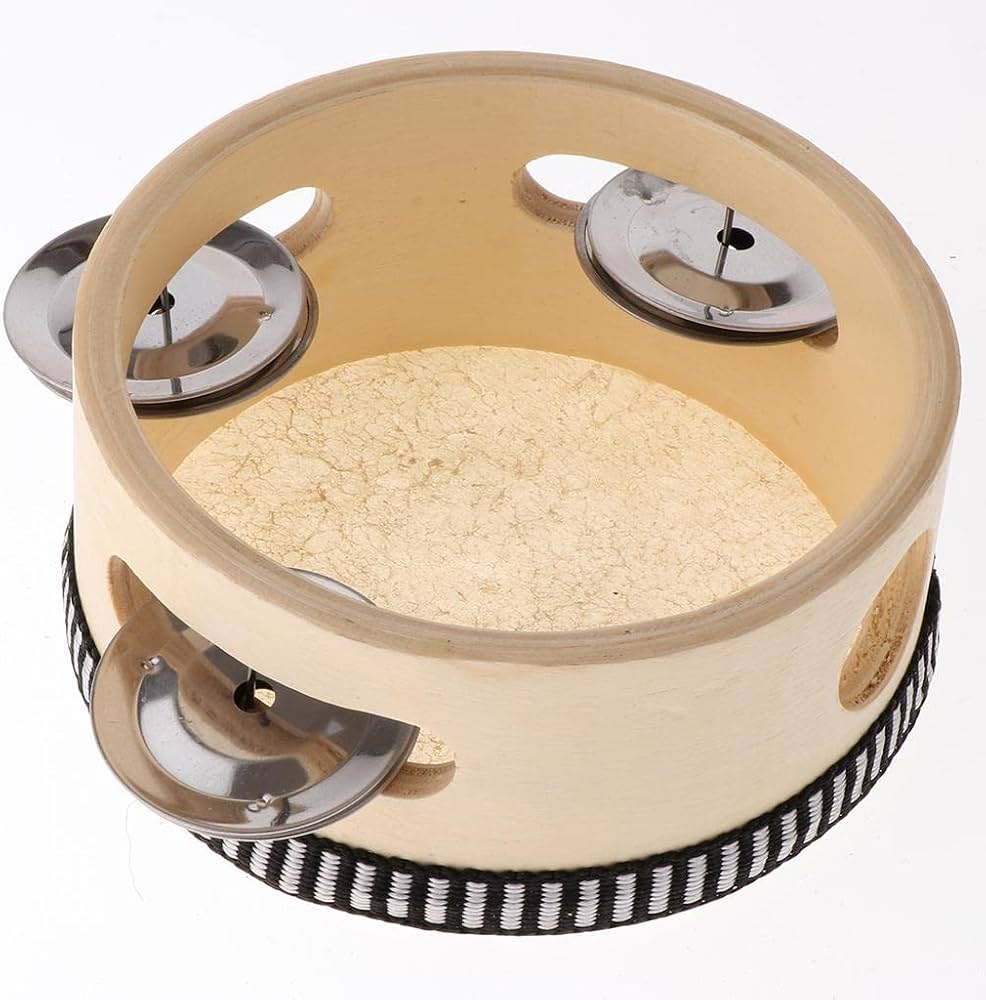 Kuhu Creations Wooden Tambourine with Jingles