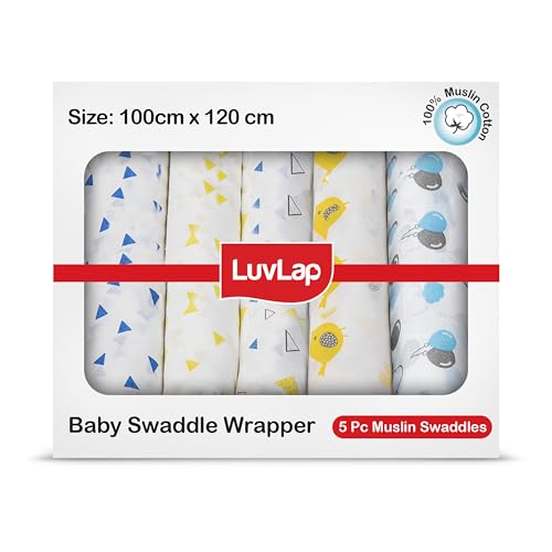 LuvLap Standard Cotton Baby Swaddle 120x120 cm