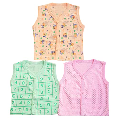 FirstCry Organics Organic Cotton Baby Vests (Pack of 3)
