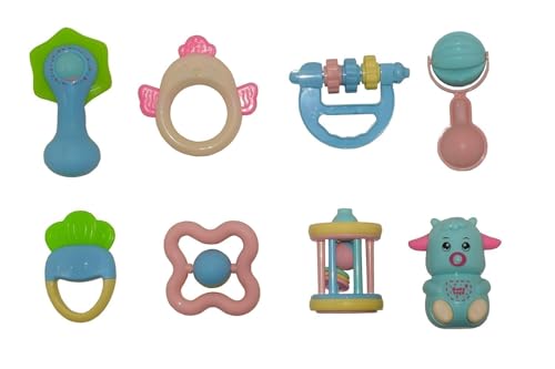 Mastela Soft Baby Rattle Teething Ring (Pack of 3)