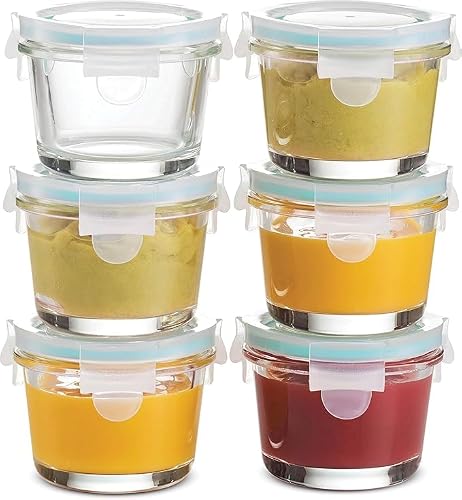 Milton Baby Food Glass Storage Container Set (4-Piece) 250 ml Each