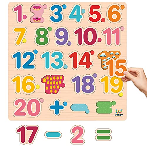 Webby Counting Numbers Wooden Block Set