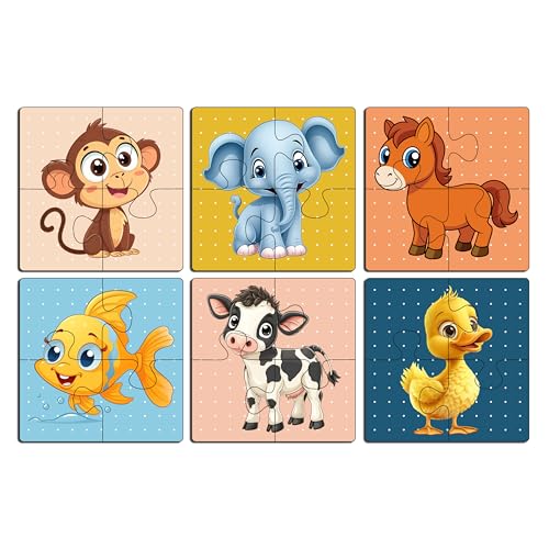 Funskool Giggles Wooden Jigsaw Puzzle Set (2-4 Pieces, 3-Pack)