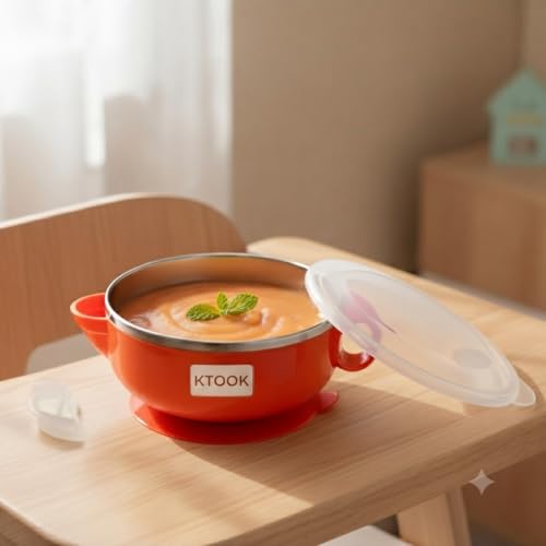 Babyoye Stainless Steel Baby Feeding Bowl with Suction Base