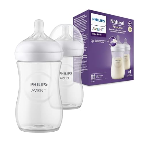 Philips Avent Natural Baby Bottle 260ml Twin Pack with Nipples