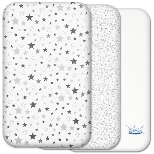 Mee Mee Organic Cotton Fitted Crib Sheets Set of 2 (White & Cream)