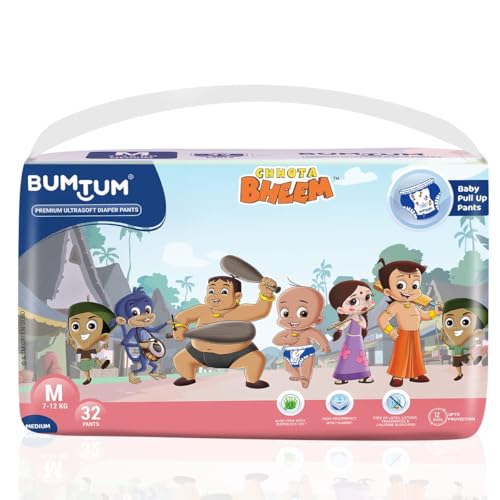 Bumtum Unbleached Cotton Baby Diapers Size M (6-12kg)