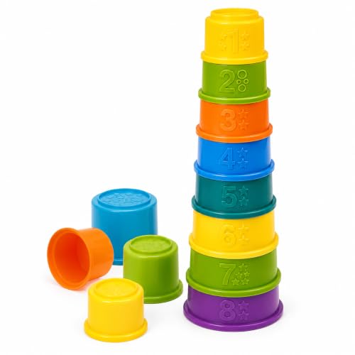 Nuby Rainbow Stacking Cups with Word Labels