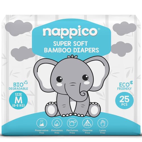 Allter Bamboo Disposable Diapers, Size M, 40 Pieces