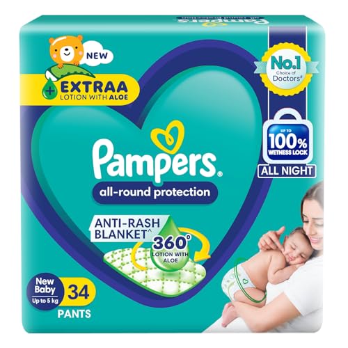Pampers Swaddlers Size 3 Diaper Pants (Medium) Newborn to 1 Year, 186 Count