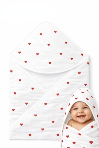 Himalaya Supple Soft Baby Hooded Wrap Towel (100% Organic Cotton, Blue)