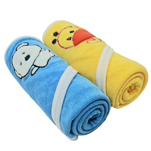 FirstCry Lil' Snugglers Hooded Towel (Cotton-Microfibre Blend)