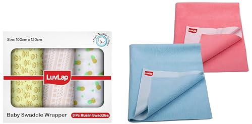 LuvLap Quick-Dry Muslin Wraps (Pack of 2)