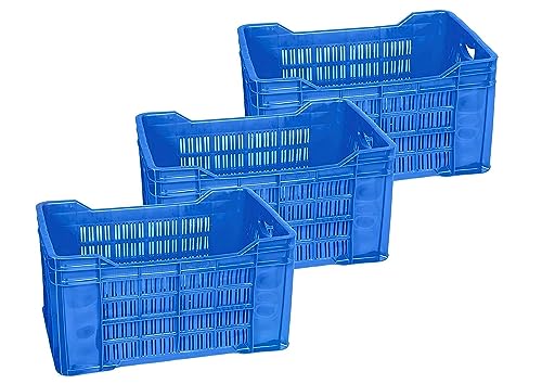 Nilkamal Ventilated Plastic Storage Bins (Set of 3, 10L each)