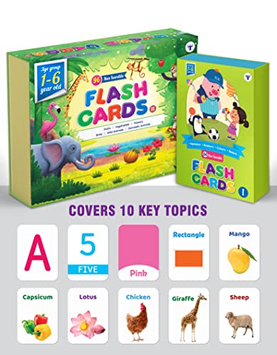 Mrs Bhasin's Perfect Learning Flash Cards Set (Alphabets Numbers Animals Fruits Vehicles)