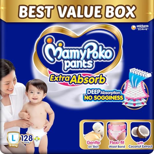 Mamy Poko Pants Extra Absorb L Size (9-14 kg) - Pack of 60
