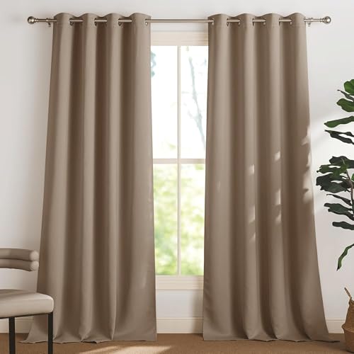 Decorrts Blackout Curtains with Hooks (Pack of 2, 5 metre)