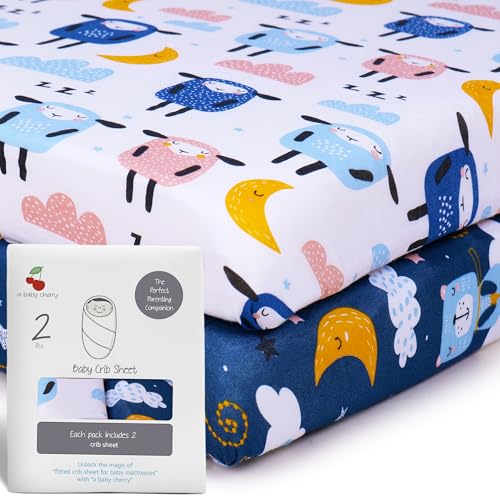 Babyhug Organic Cotton Fitted Crib Sheet (100% Cotton, 60x120cm)