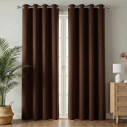 Thermal Blackout Curtains Pair 100cm x 210cm Window Darkening